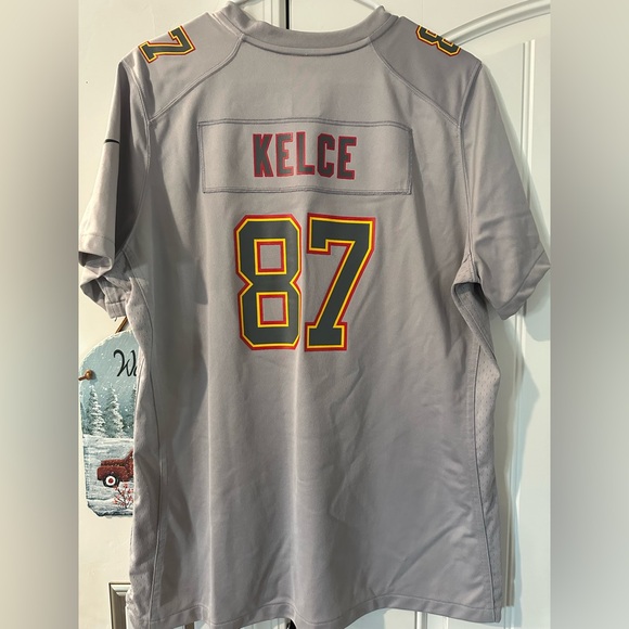 Kansas City Chiefs Nike Super Bowl LVII Patch Atmosphere Jersey- Travis Kelce 87 - Picture 2 of 3